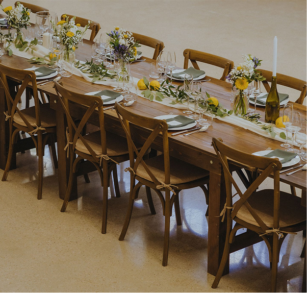 Décoration de table dans l'Orangerie